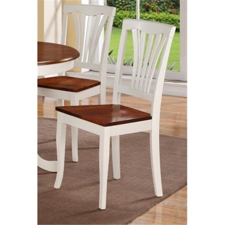 East West Furniture East West Furniture AVC-WHI-W Avon Chair Wood Seat-Buttermilk & Cherry Finish Pack of 2 AVC-WHI-W
